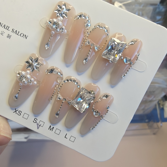 Handmade Other - Glamorous Rhinestone Press-On Nails